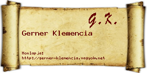 Gerner Klemencia névjegykártya